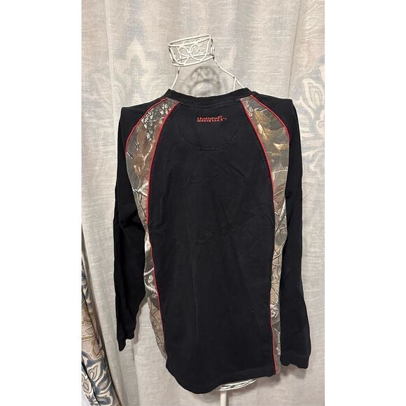 Nice Legendary Whitetails Heavy Long Sleeve Men large Black Crewneck Buck Camo S - Picture 6 of 7